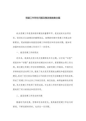 党建工作存在问题及整改措施集合篇.docx