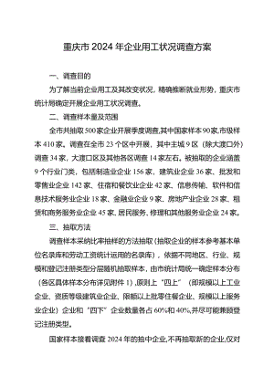 重庆2024年企业用工情况调查方案.docx