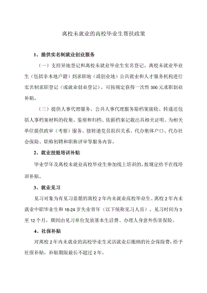 离校未就业的高校毕业生帮扶政策（2024年）.docx