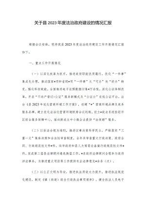 关于县2023年度法治政府建设的情况汇报.docx