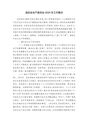 县安全生产委员会2024年工作要点.docx
