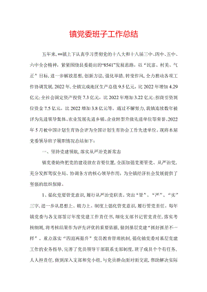 镇党委班子工作总结.docx