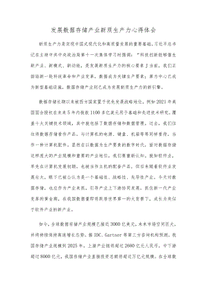 发展数据存储产业新质生产力心得体会.docx