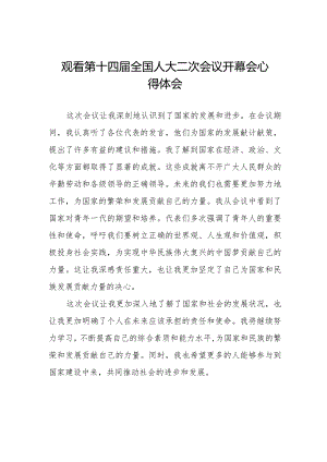 党员干部2024年两会观看第十四届全国人大二次会议开幕会心得体会简短发言48篇.docx