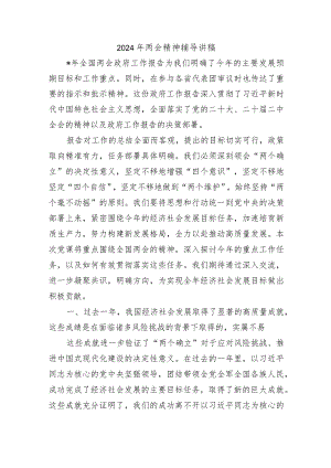 2024年两会精神辅导讲稿.docx