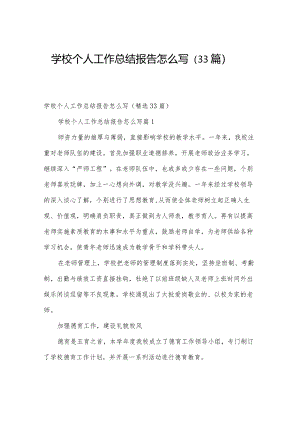 学校个人工作总结报告怎么写（33篇）.docx