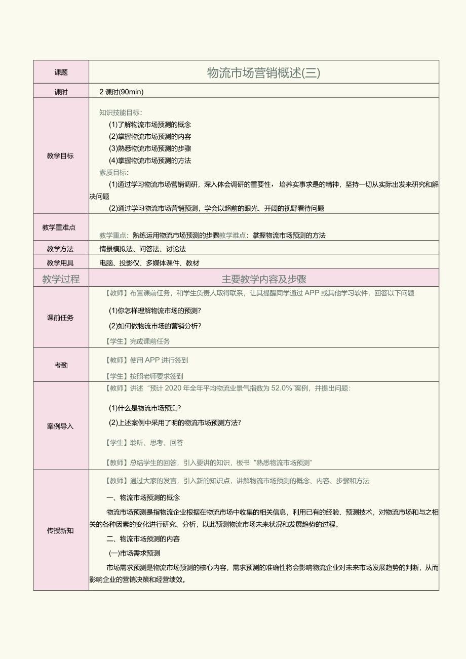 《物流营销实务》教案第5课物流市场营销调研与预测(三).docx_第1页