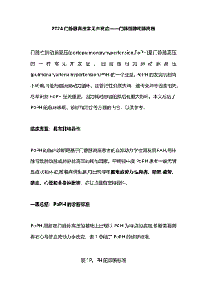 2024门静脉高压常见并发症——门脉性肺动脉高压.docx