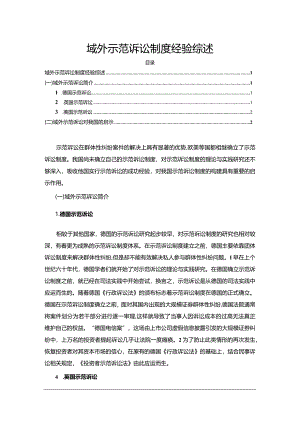 【域外示范诉讼制度经验综述2000字】.docx