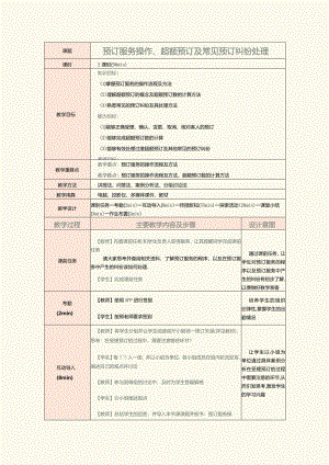 《前厅客房服务与管理》教案第3课预订服务操作、超额预订及常见预订纠纷处理.docx