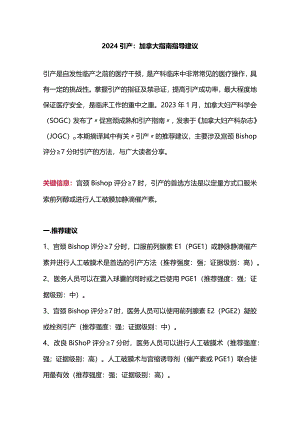 2024引产：加拿大指南指导建议.docx