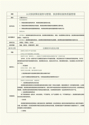 《旅游景区服务与管理》教案第2课认识旅游景区服务与管理、旅游景区服务质量管理.docx