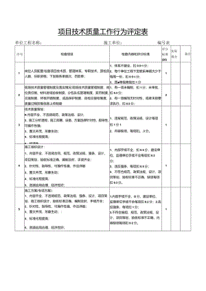 项目技术质量工作行为评定表.docx