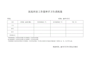 医院科室工作量和手卫生消耗量.docx