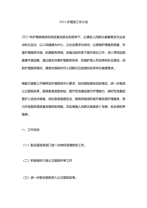 2024护理部工作计划.docx