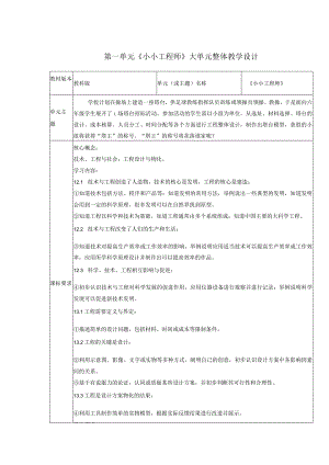 【大单元整体教学】教科版科学六下第一单元单元整体分析.docx
