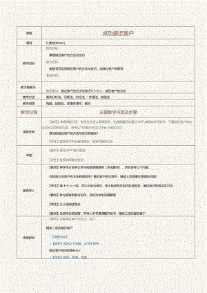 《推销技巧与商务谈判》教案第8课成功接近客户.docx
