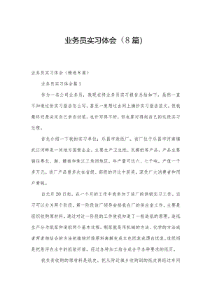 业务员实习体会（8篇）.docx