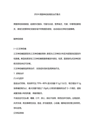 2024周围神经疾病的治疗要点.docx