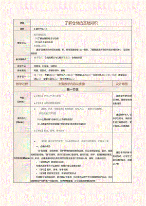 《现代物流管理基础》教案第6课了解仓储的基础知识.docx