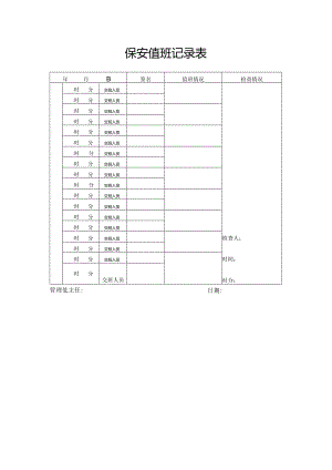 保安值班记录表.docx