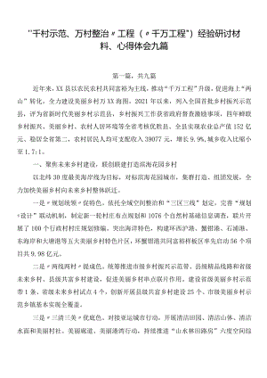“千村示范、万村整治”工程（“千万工程”）经验研讨材料、心得体会九篇.docx