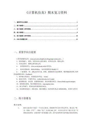 2024计算机仿真_复习提要.docx