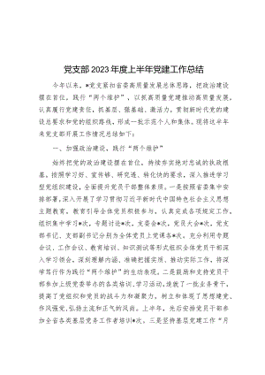 党支部2023年度上半年党建工作总结.docx