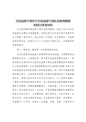 纪检监察干部关于纪检监察干部队伍教育整顿的研讨发言材料【】.docx
