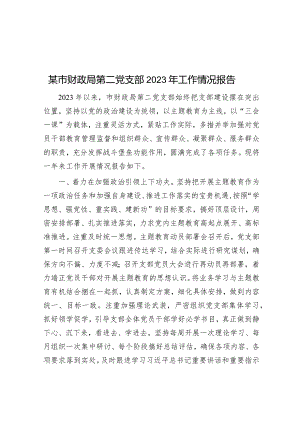 某市财政局第二党支部2023年工作情况报告.docx