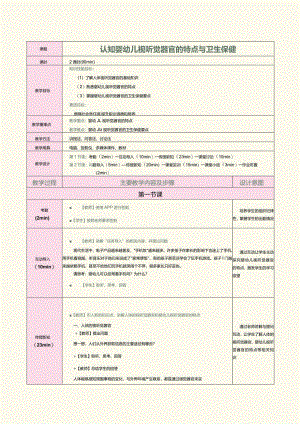 《0～3岁婴幼儿卫生与保健》教案第7课认知婴幼儿视听觉器官的特点与卫生保健.docx