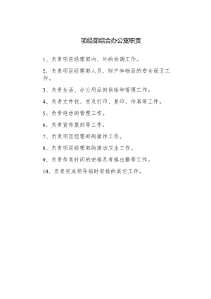项经部综合办公室职责.docx