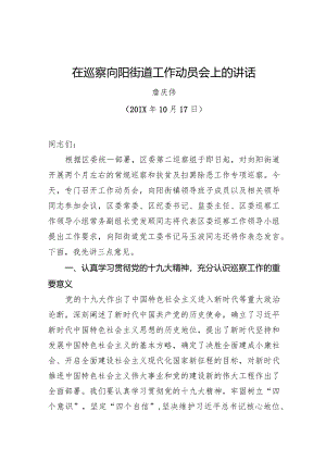 詹庆伟：在巡察向阳街道工作动员会上的讲话.docx