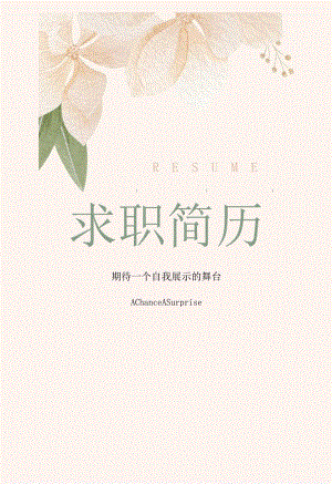唯美插画花朵财务简历套装.docx