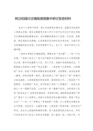 2024年树立和践行正确政绩观集中研讨发言材料.docx
