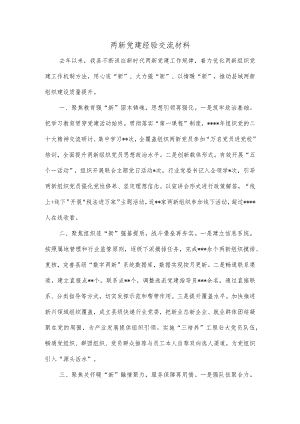 两新党建经验交流材料【】.docx