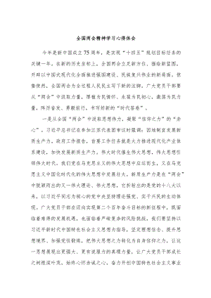 全国两会精神学习心得体会.docx