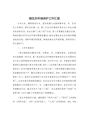 镇生态环境保护工作汇报.docx
