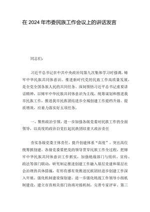 在2024年市委民族工作会议上的讲话发言.docx