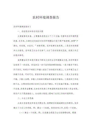 农村环境调查报告.docx
