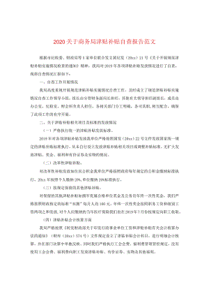2024关于商务局津贴补贴自查报告版本.docx