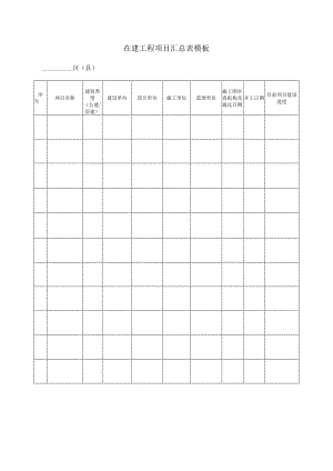 在建工程项目汇总表模板.docx