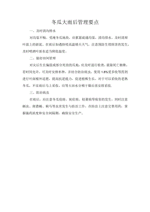 冬瓜大雨后管理要点.docx