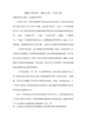 滴水之轻生命之重+发言稿国旗下的讲话.docx