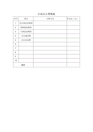 行政办公费模板.docx