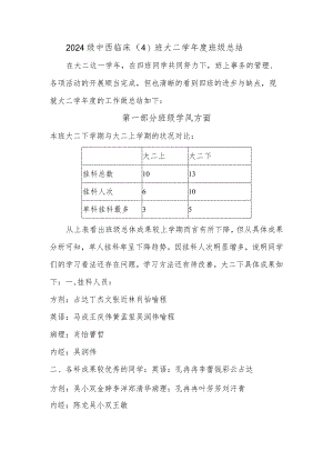 2024级中西医(4)班大二学年度班级总结.docx