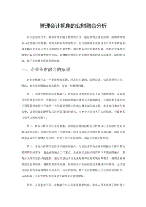 管理会计视角的业财融合分析.docx