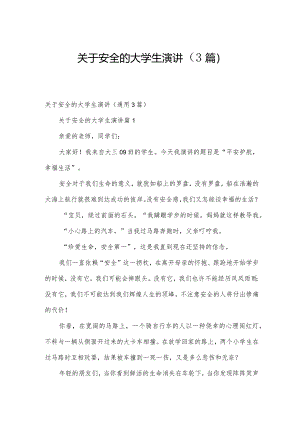 关于安全的大学生演讲（3篇）.docx