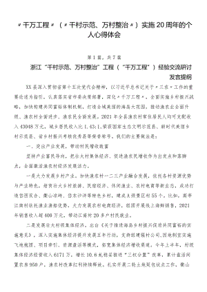 “千万工程”（“千村示范、万村整治”）实施20周年的个人心得体会.docx