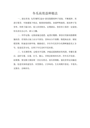 冬瓜高效益种植法.docx
